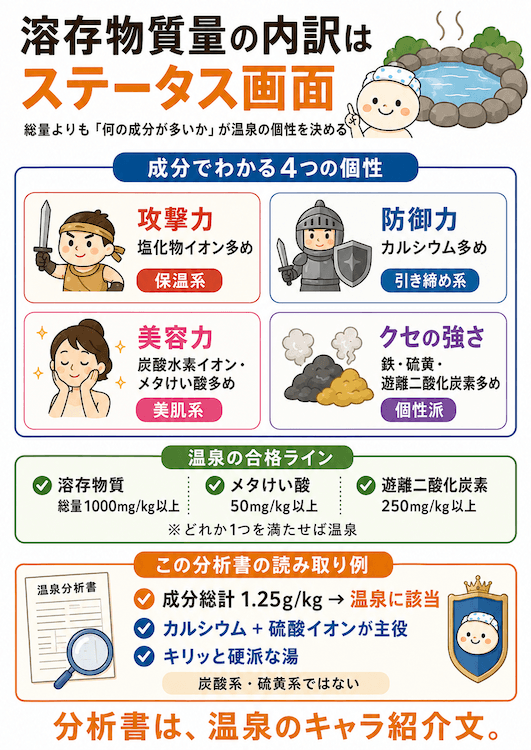 溶存物質量の内訳はステータス画面
