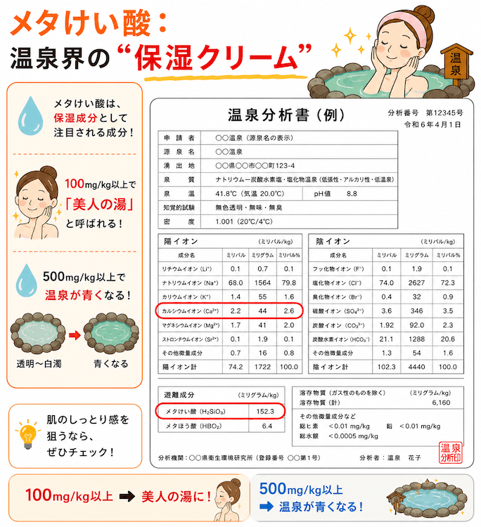 メタけい酸：温泉界の“保湿クリーム”