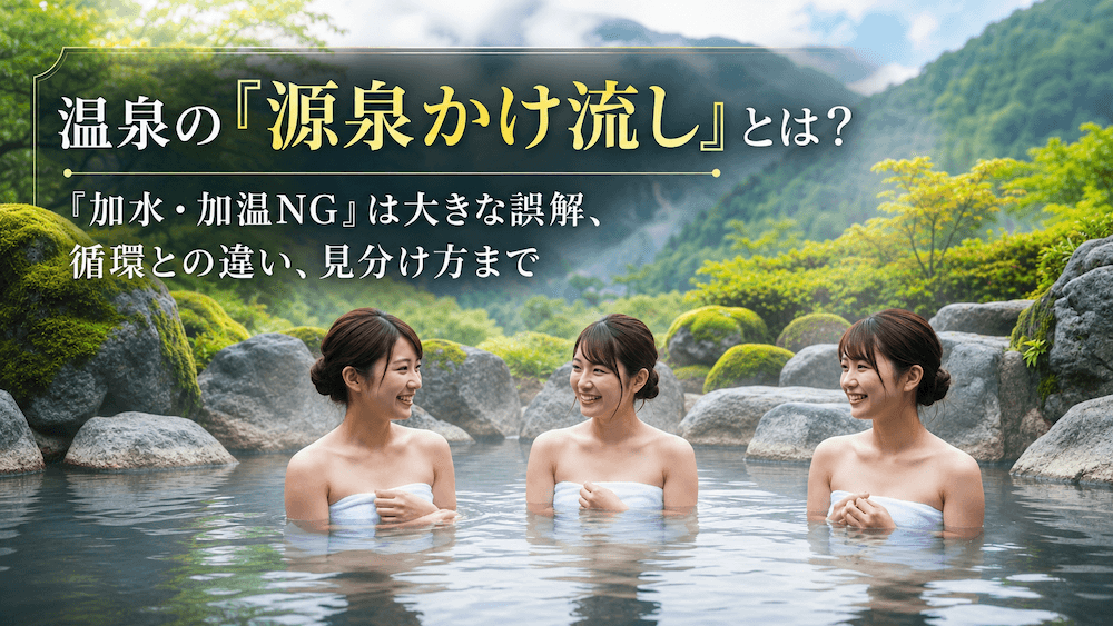 温泉の「源泉かけ流し」とは?「加水・加温NG」は大きな誤解、循環との違い、見分け方まで