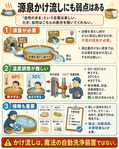 温泉の「源泉かけ流し」とは?「加水・加温NG」は大きな誤解、循環との違い、見分け方まで