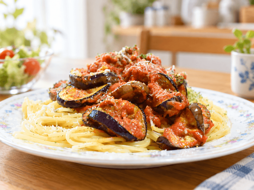トマトとナスのパスタ