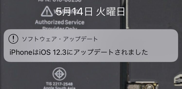f:id:bambamboo333:20190514035522j:plain iOS12.3 アップデート完了