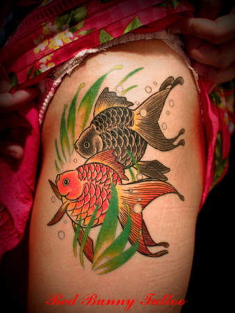 金魚 タトゥー 東京 吉祥寺 Redbunny tattoo