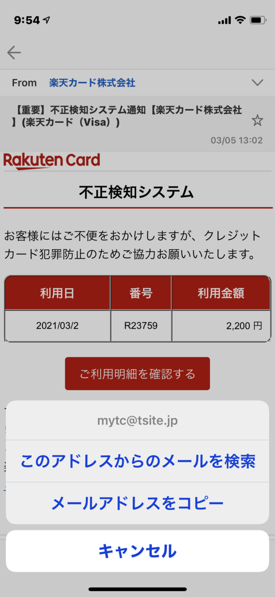 楽天カード 不正検知システム バナナはおやつですか