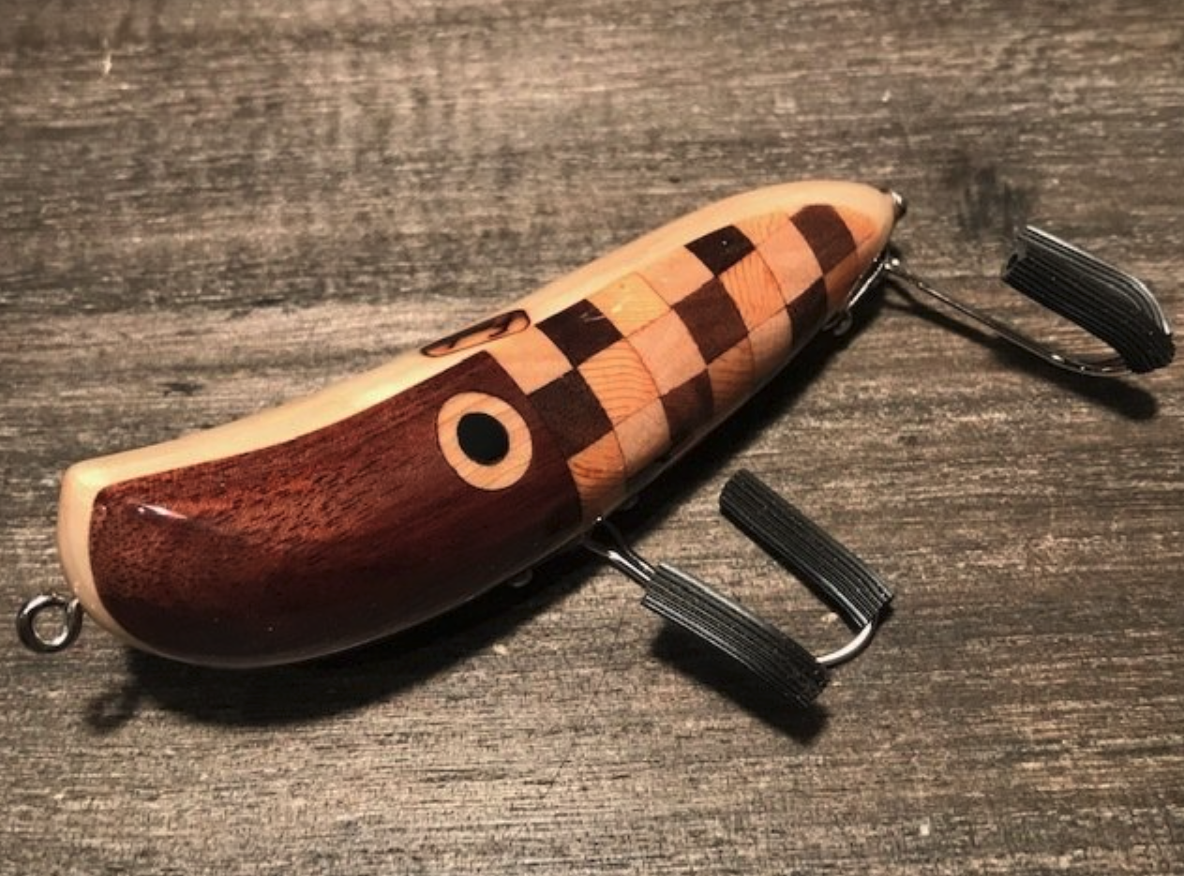 未使用品・寄木 ルアー 釣具 ハンドメイド 木製 ハンドメイドルアー トップウォーター 倉橋釣具研究 秋水