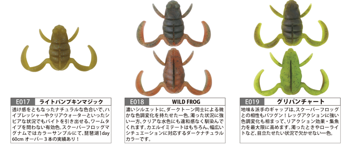 ボトムアップの耐久性のあるエラストマー仕様カエルルアー「スクーパーフロッグダディ」