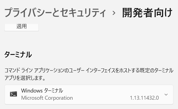 Windowsターミナル設定