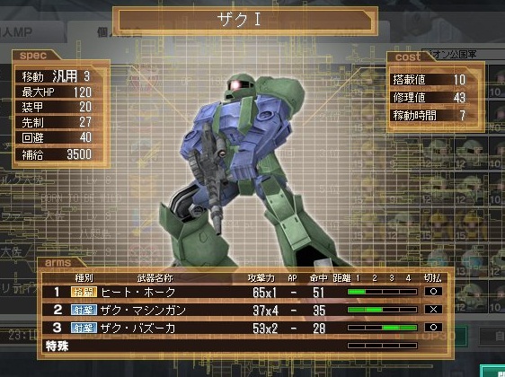 機体リスト ジオン技術lv1 第3期 Gno2及びgno3 連邦 情報部 こっそり日記 バックアップ