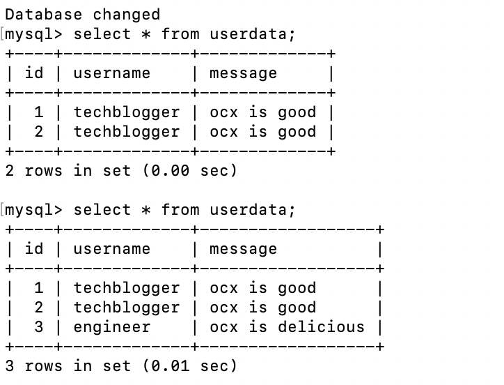 DBに口コミが投稿されていることを確認する