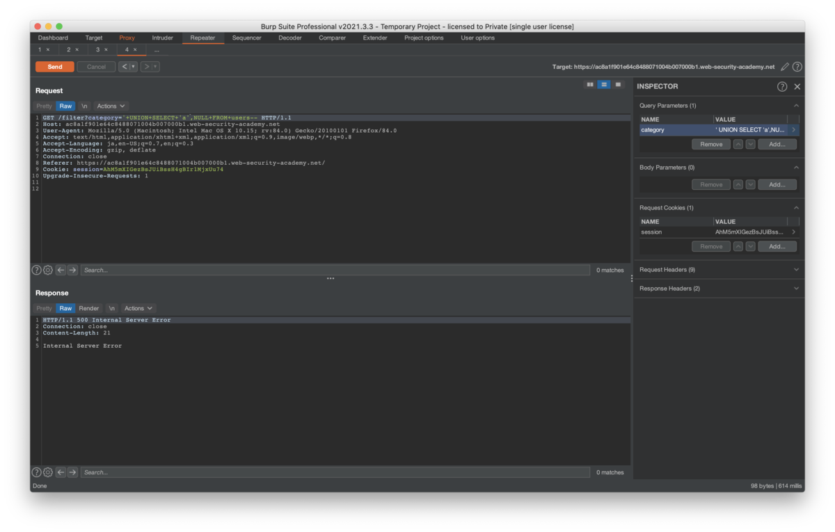 SQL injection UNION attack, retrieving multiple values in a single ...