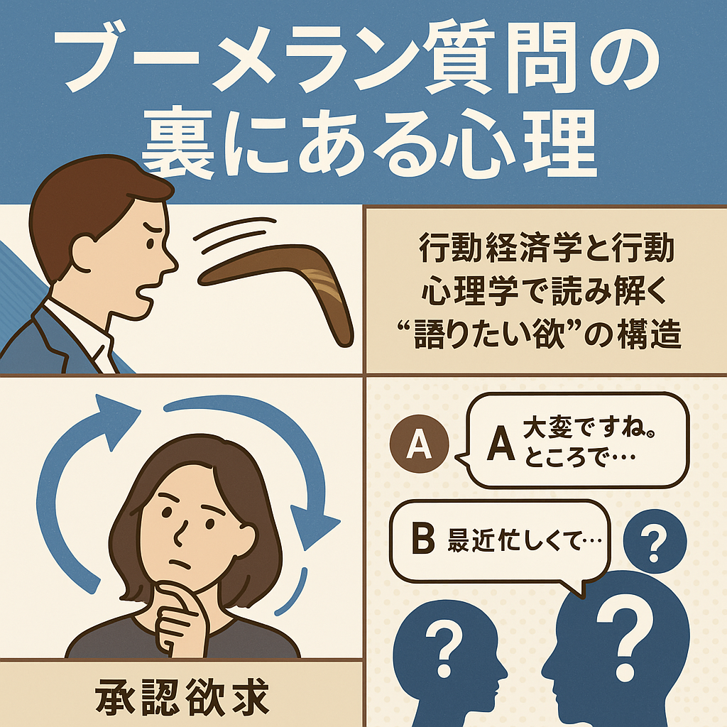 質問してるのに語ってない？」──“ブーメラン質問”に潜む承認欲と心理バイアスの正体 - ビジネス×行動経済学