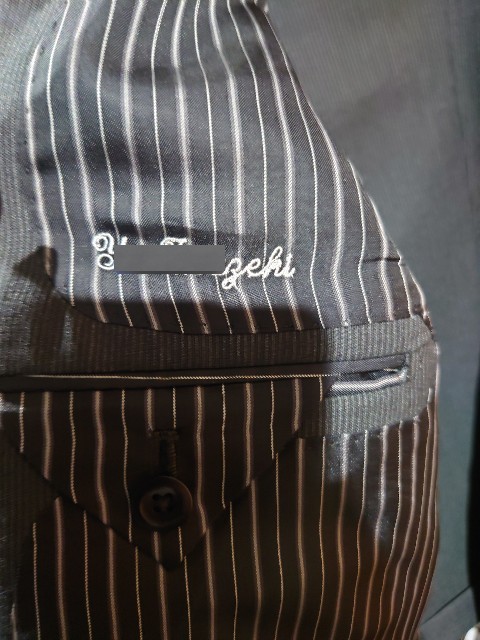 Differenceジャケット内側の名入れ刺繍