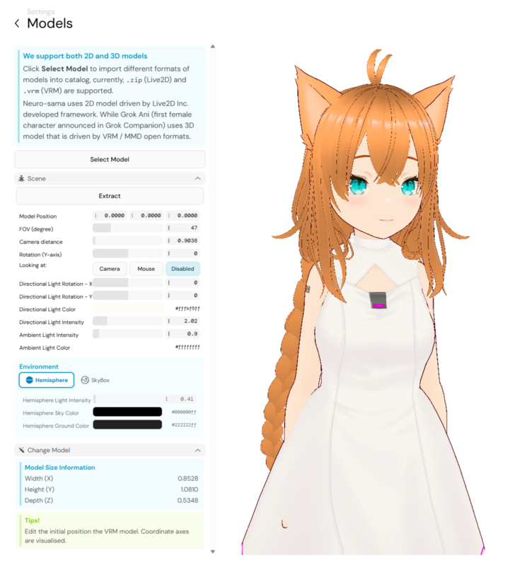 独自のモデルを設定している様子