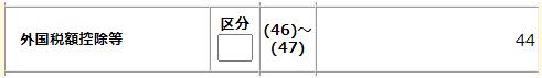 外国税額控除画面