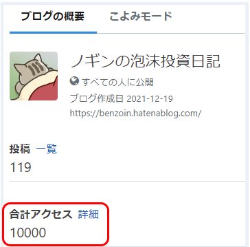 ノギン アクセス数キリ番