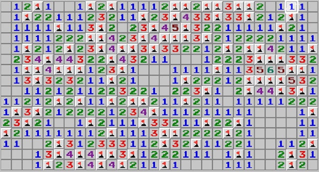 マインスイーパー　プレイ画面