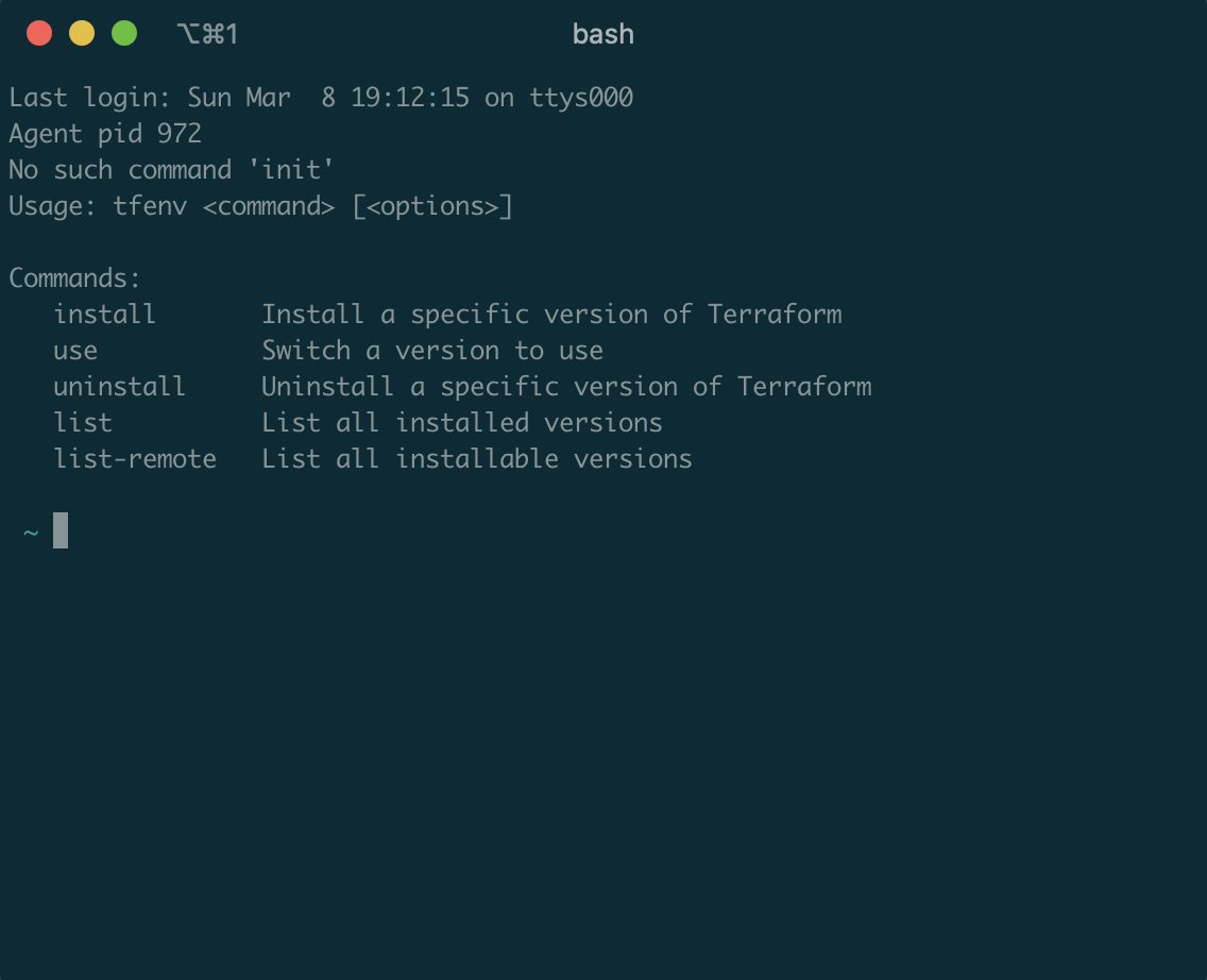 ターミナル起動時に Tfenv で No Such Command Init が出力される いつかエンジニアになりたい
