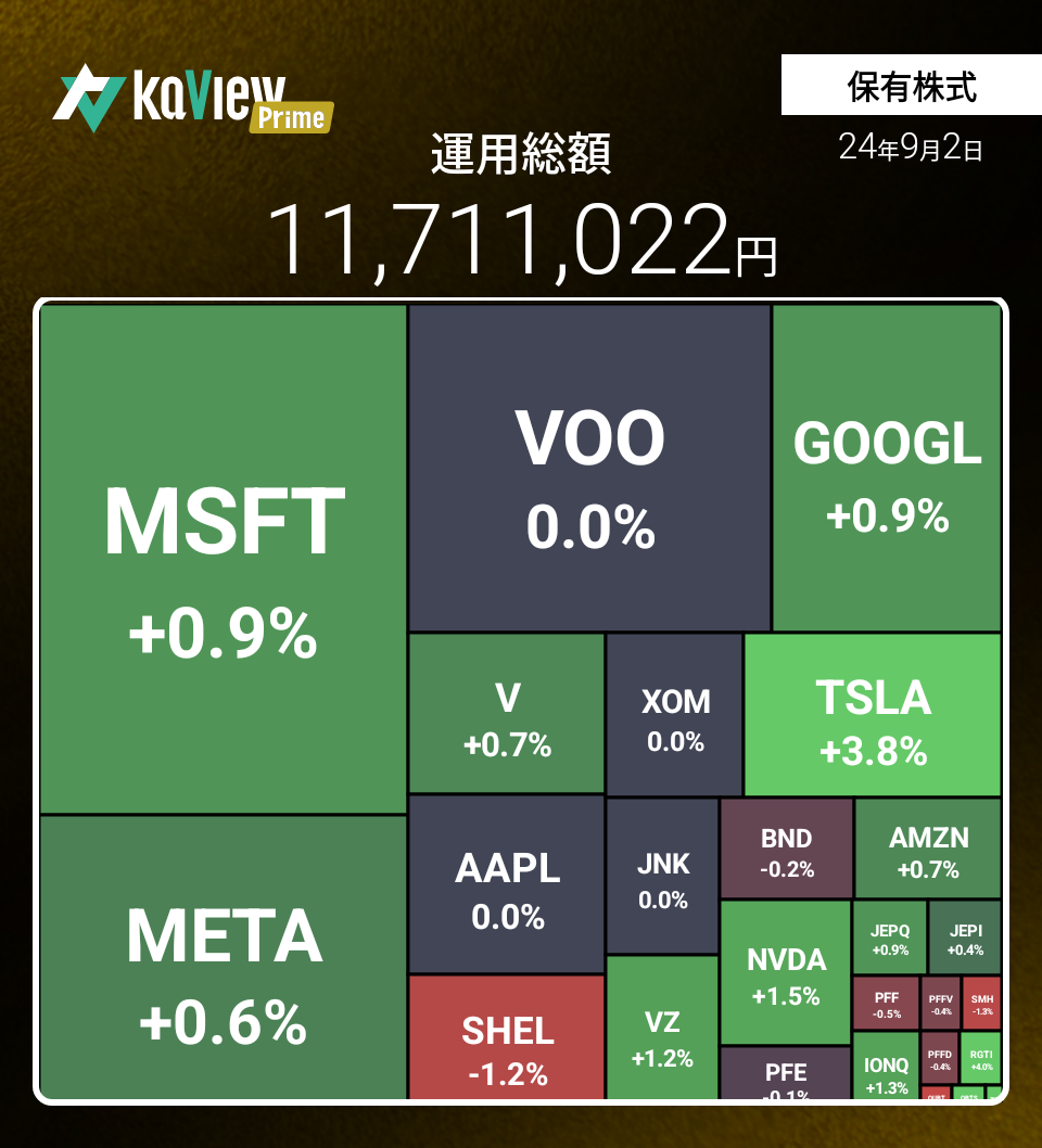 米国株保有銘柄比率