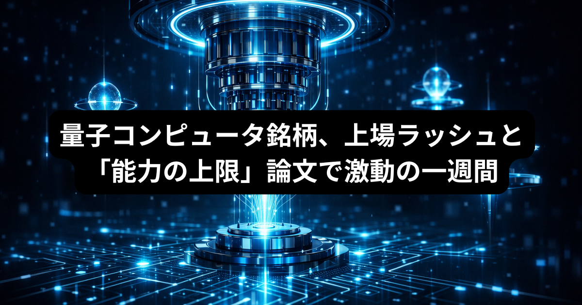 # 量子コンピュータ銘柄、上場ラッシュと「能力の上限」論文で激動の一週間