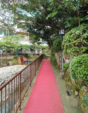 温泉への道