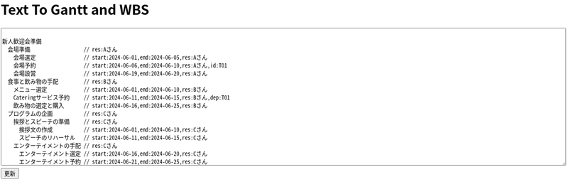 ツールのテキスト入力画面