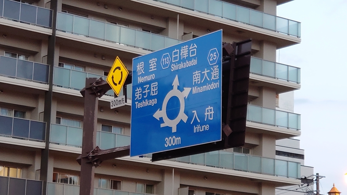 釧路市街地 青看板 ロータリー