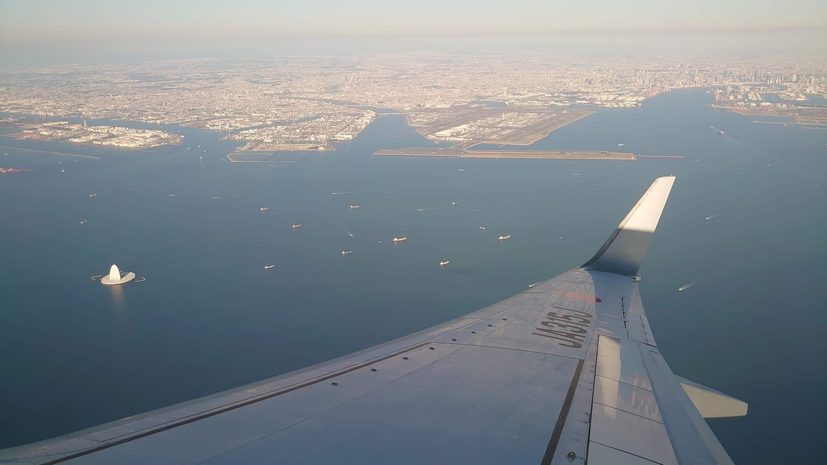 JAL431便 三原市上空