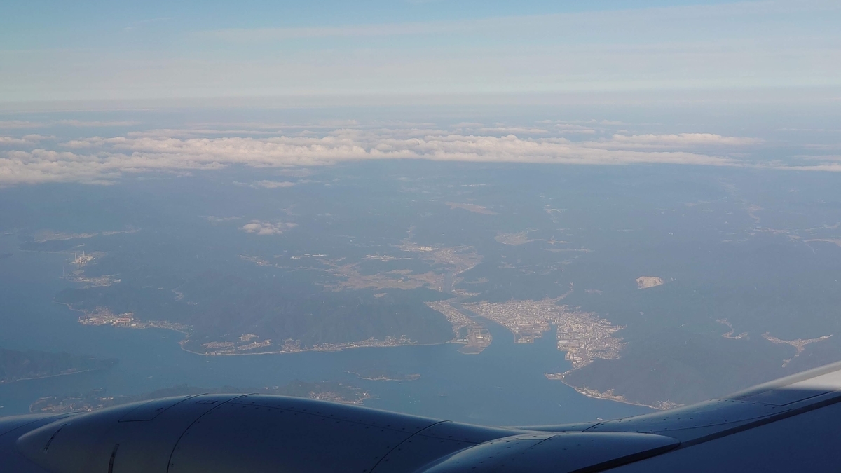 JAL431便 福山市上空