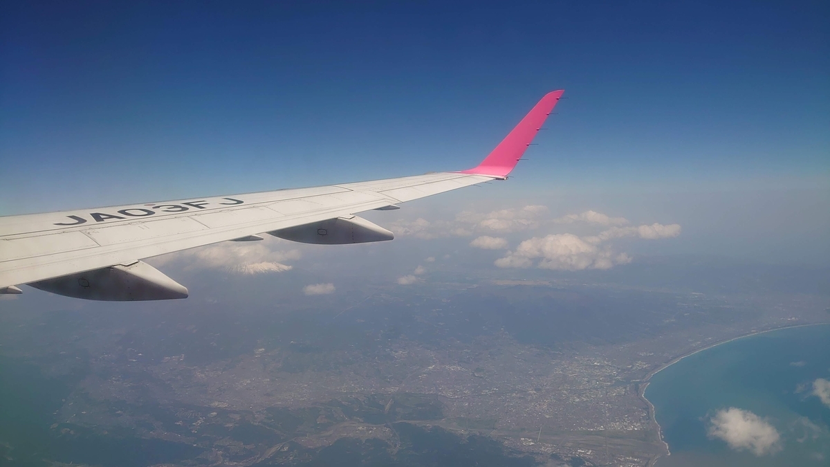 JAL2703便 FDA 静岡空港上空