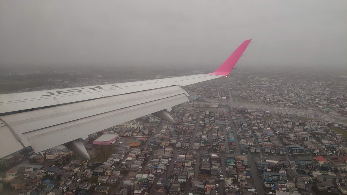 JAL2703便 FDA 札幌市 丘珠空港上空
