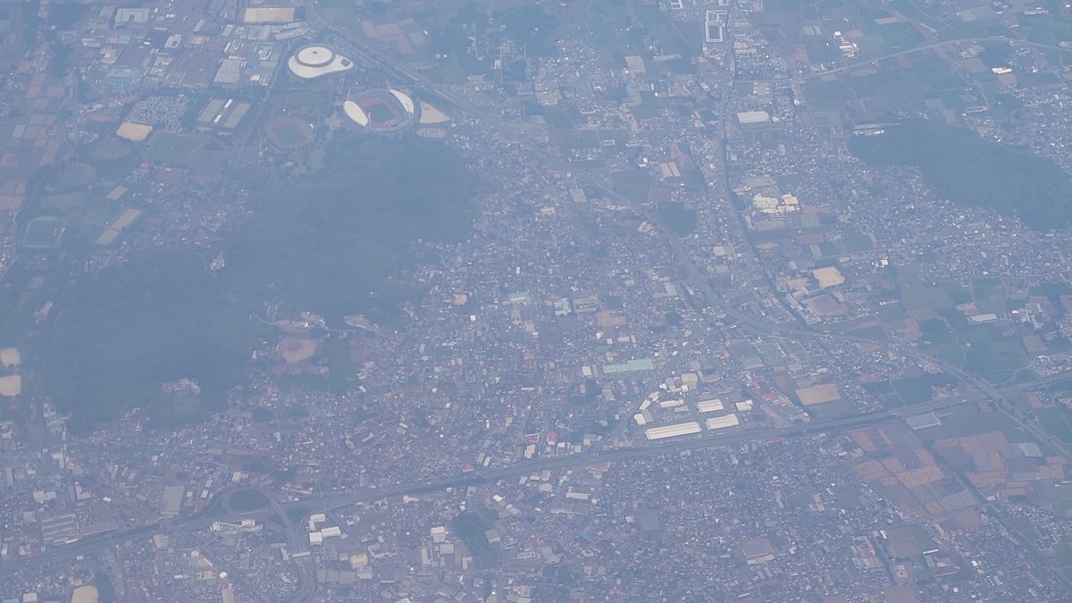 JAL3653便 ATR-42 熊本市上空
