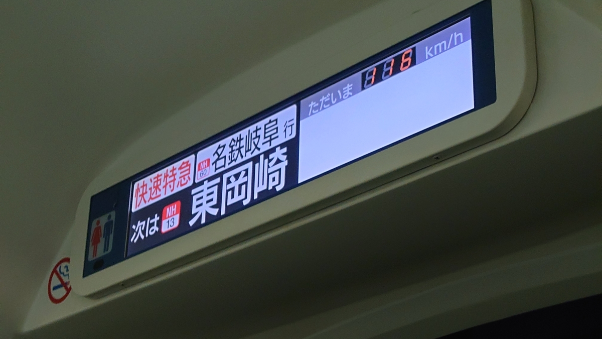 名鉄 快速特急 速度計