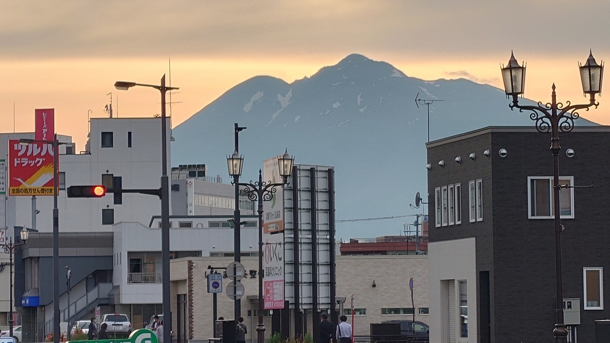 弘前市街 岩木山方向