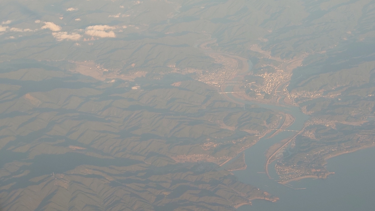 JAL641便 高知県四万十市上空