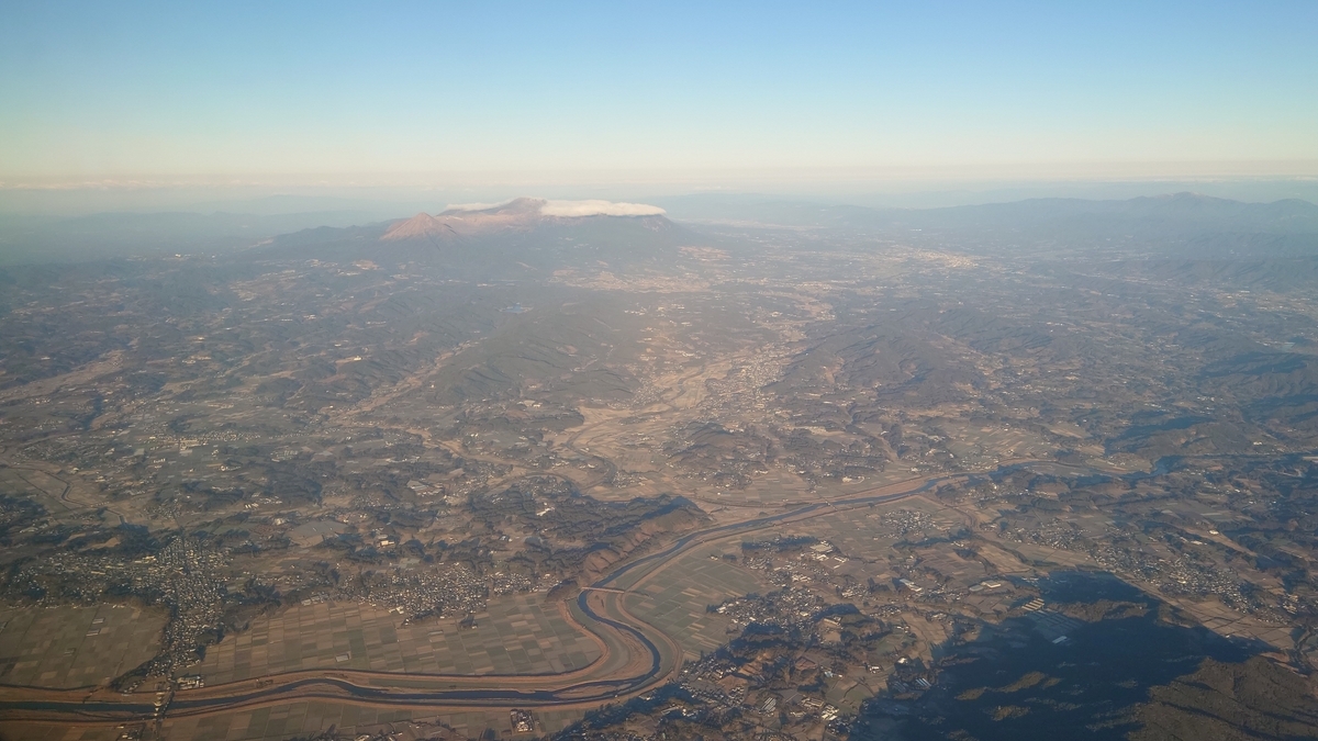 JAL641便 鹿児島県福山町上空