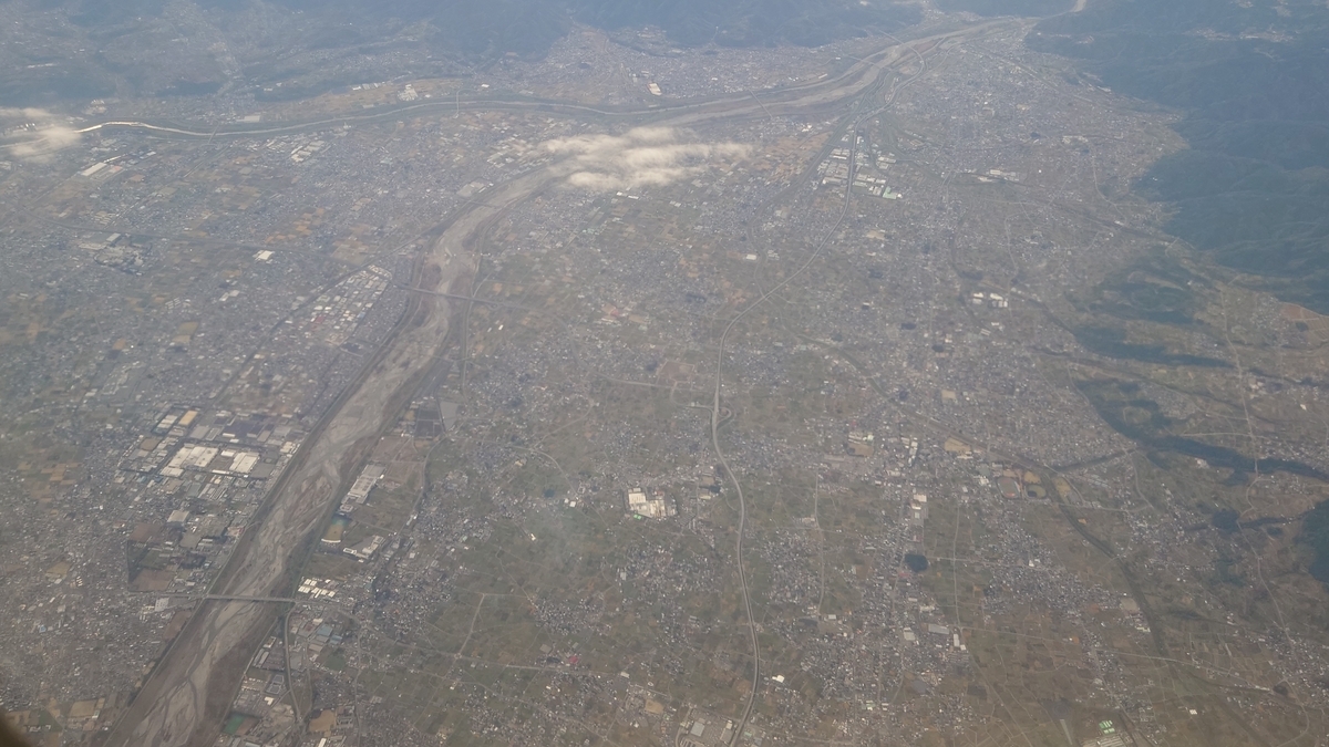 JAL201便 山梨県甲府市付近