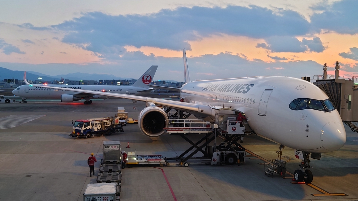 福岡空港 被雷したA350型機