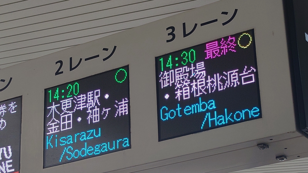 羽田空港第3ターミナル 7番バス乗り場の電光掲示板