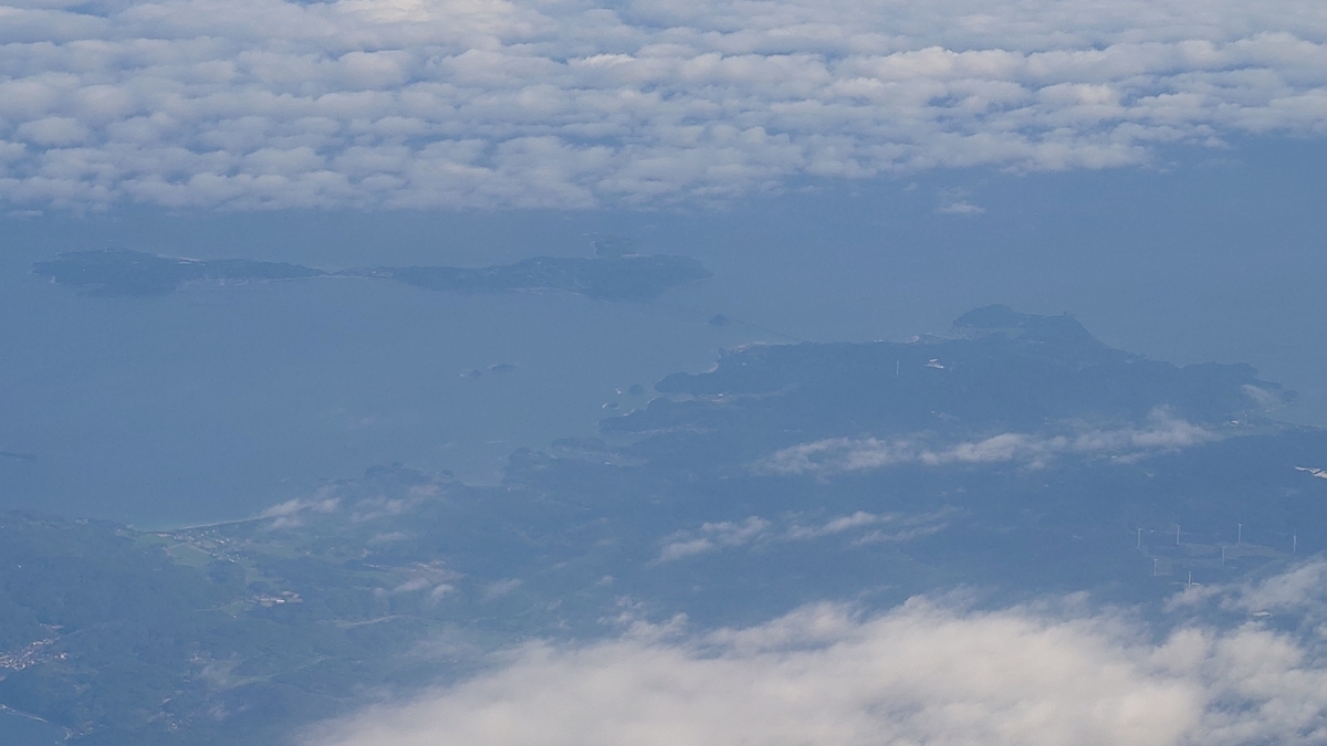 JAL2051便 山口県下関市付近