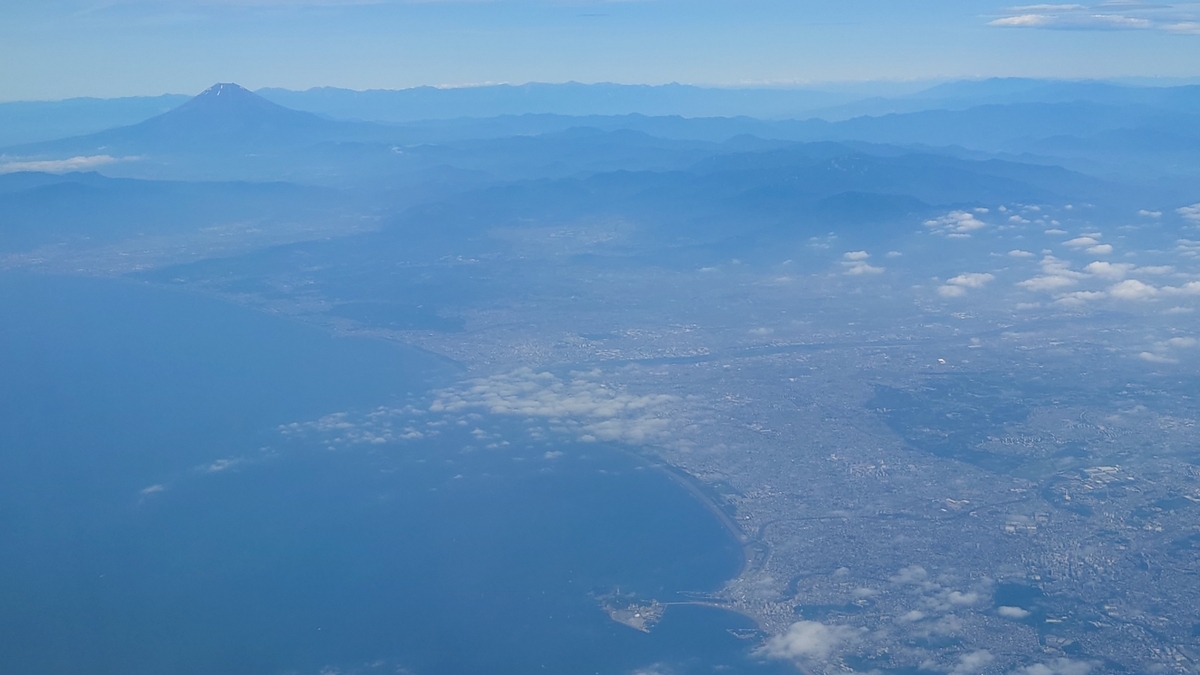 JAL103便 江ノ島と富士山