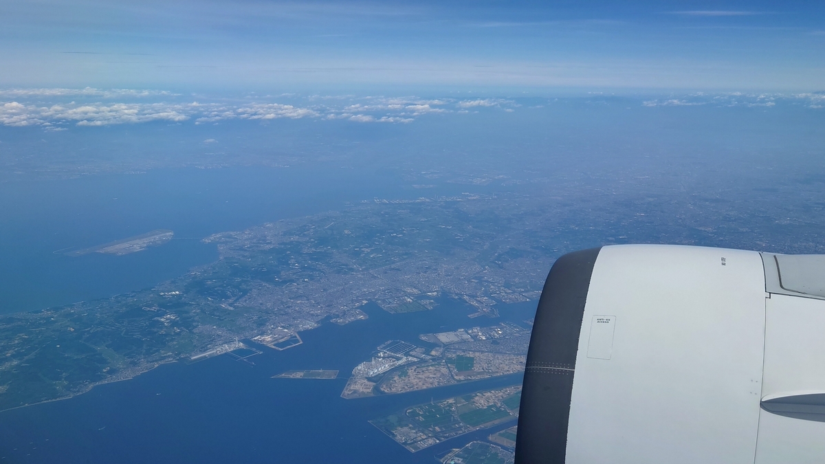 JAL103便 知多半島上空
