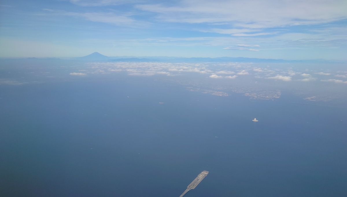 JAL103便 東京湾上空