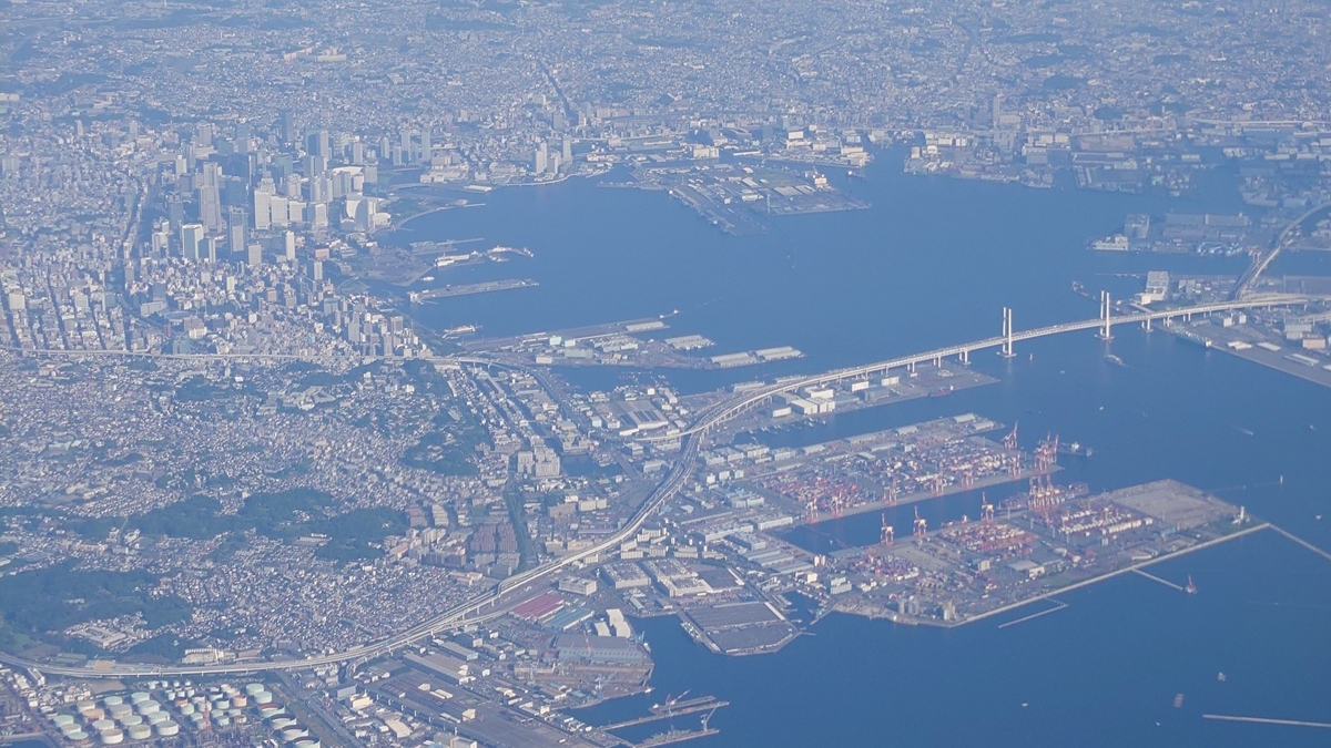 JAL103便 神奈川県横浜市上空