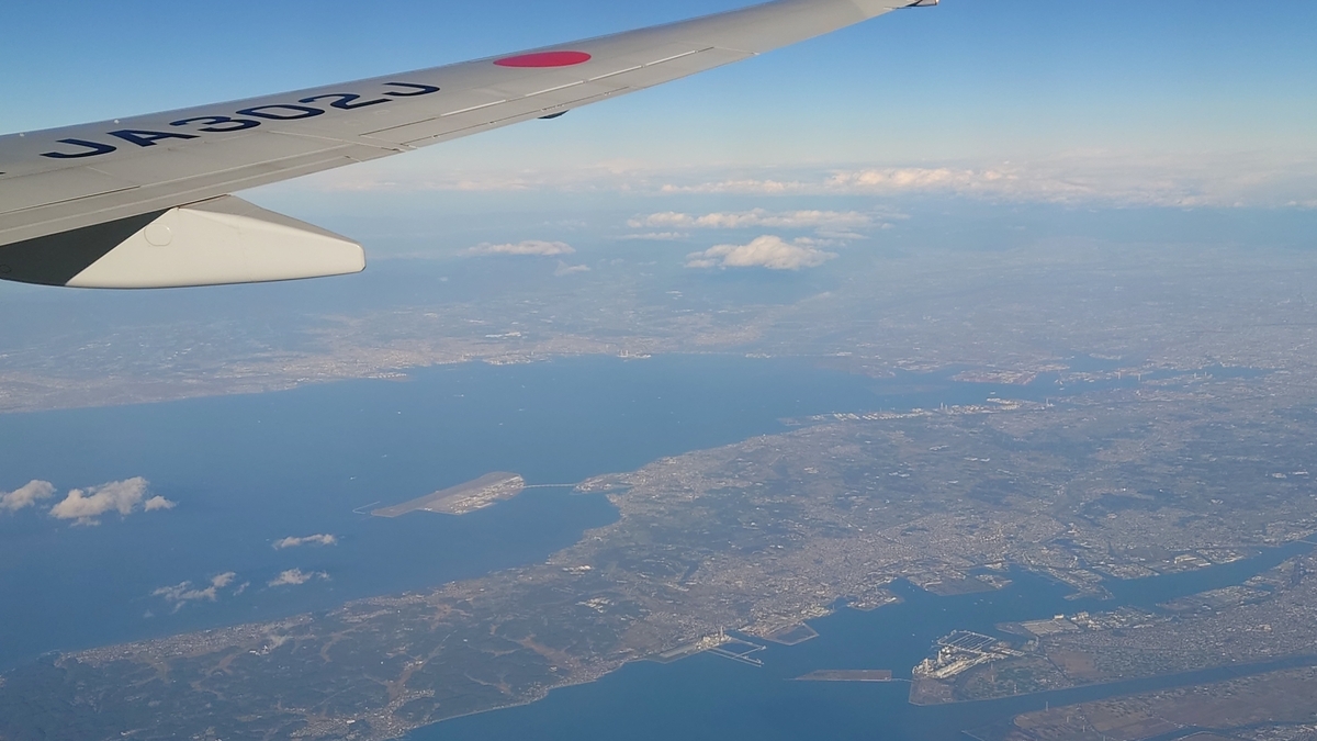 JAL221便 愛知県(知多半島)上空
