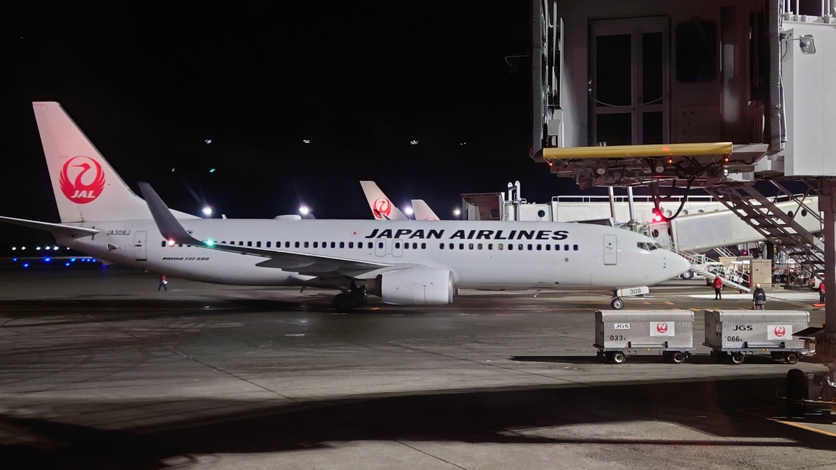 JAL2809便 新千歳空港の駐機場