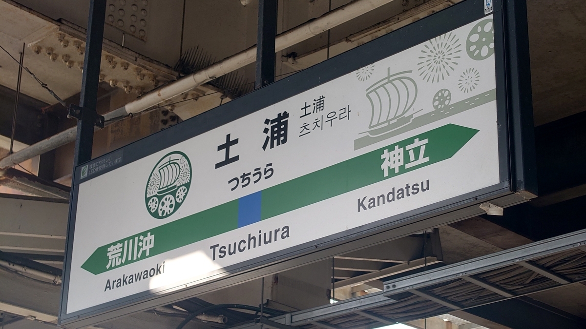 JR土浦駅 上りホームの駅名標