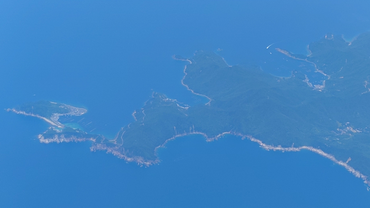 JAL645便 高知県大月町付近