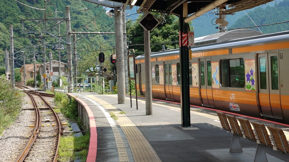 JR青梅線 奥多摩駅ホームと車両