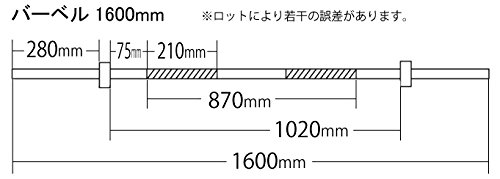 Wild Fit 1600mmバーベルシャフト寸法