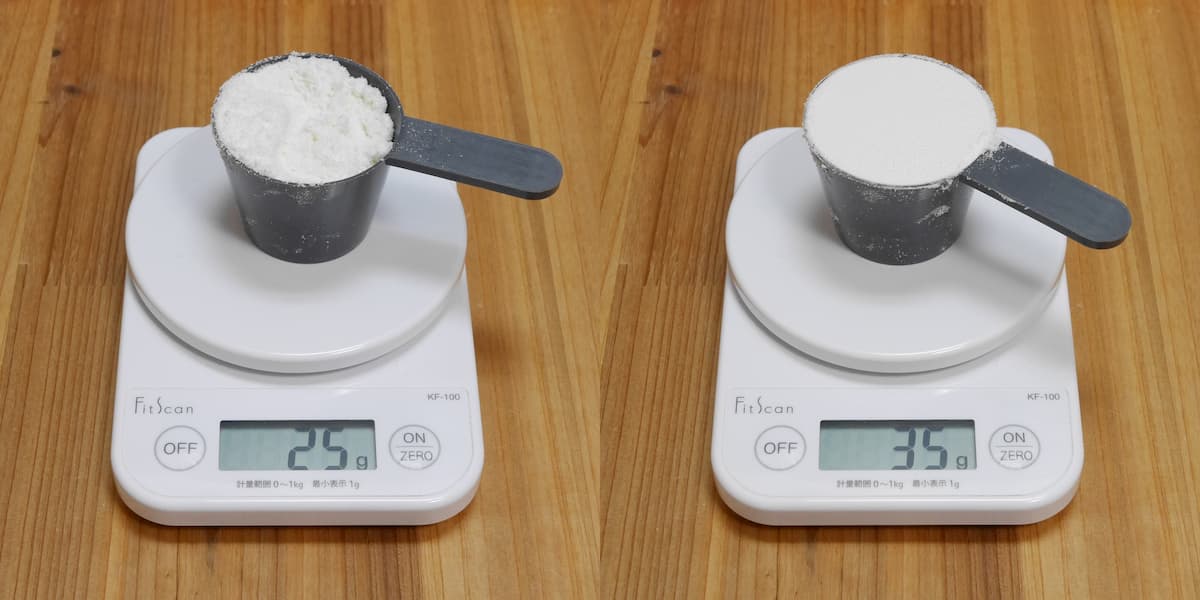 Impactホエイアイソレートはスプーン1杯で何グラム?